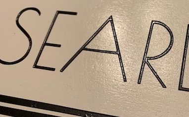 Closeup of some of the lettering