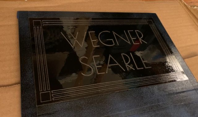 Black paint on stencil