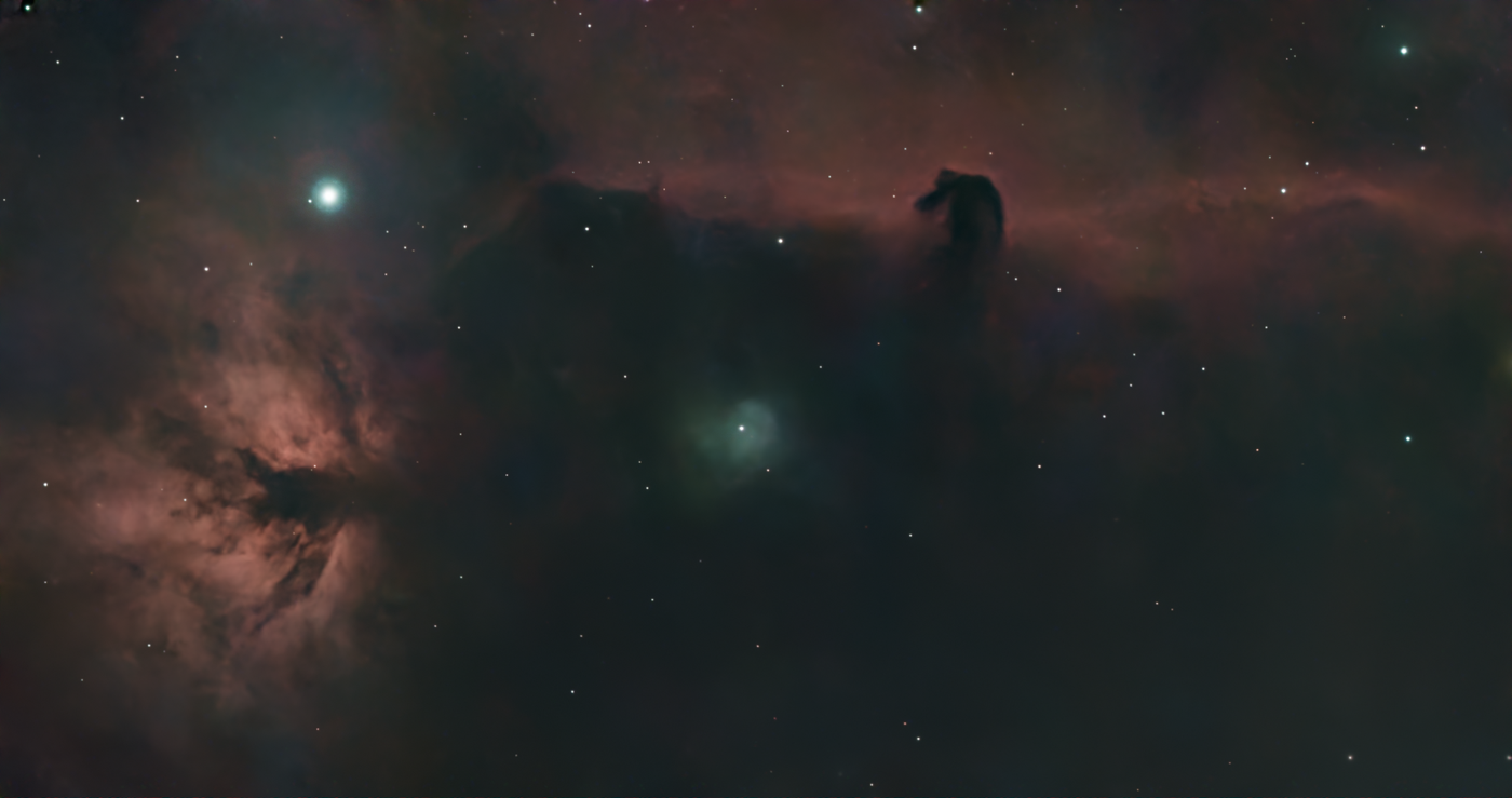 Horsehead and Flame nebulae